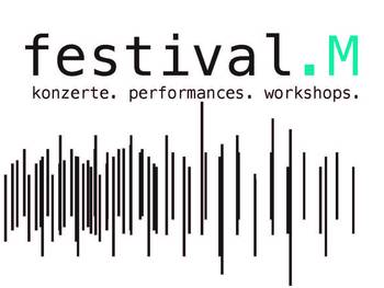 Logo des festival.M mit schwarzer und neongrüner Schrift